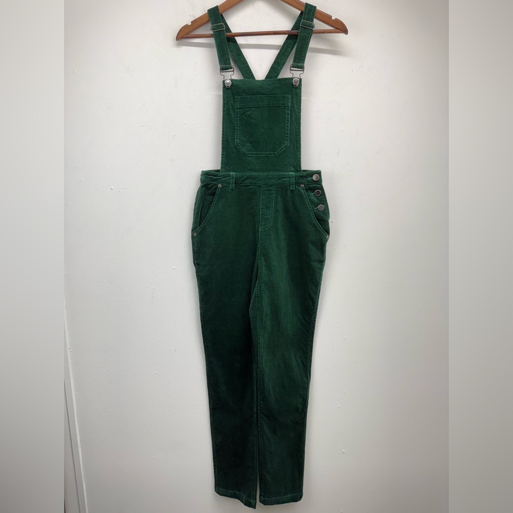 ModCloth size XS Women’s Green Corduroy Skinny Overalls Dungarees